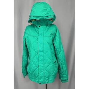The North Face Jacket Womens Medium Green 550 Down Quilted Puffer Hooded Ski